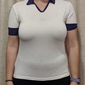 Collared Cotton Short Sleeve Top